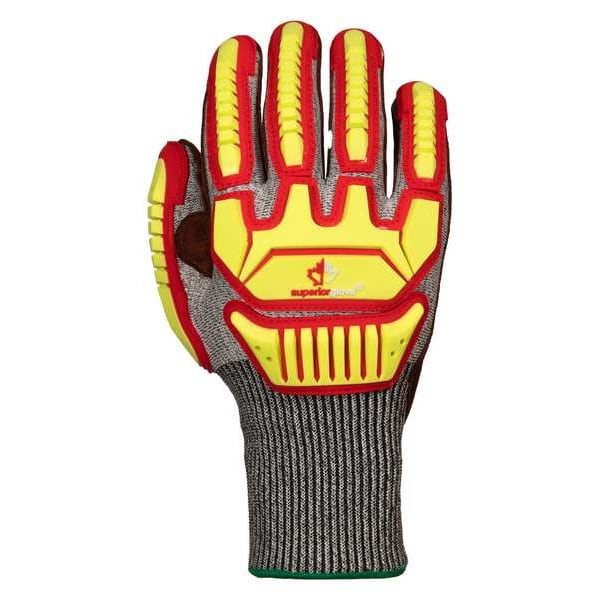 Work Gloves, Nitrile, 3XL, Black/Gray, PR