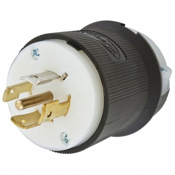 HBL2521ST - Twist-Lock® EdgeConnect⢠Plug with Spring Termination, 20A, 277/480V, L22-20R, Black and White Nylon
