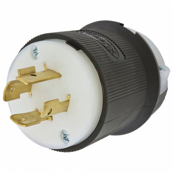 HBL2431ST - Twist-Lock® EdgeConnect⢠Plug with Spring Termination, 20A, 3P 480V, L16-20P, Black and White Nylon