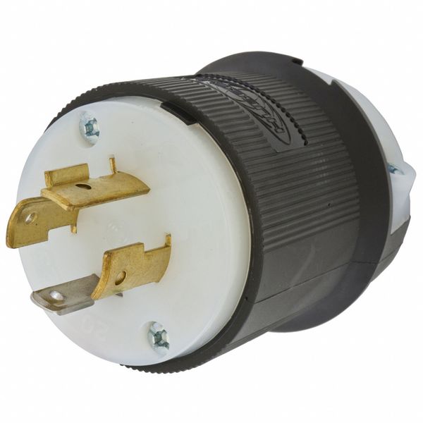 HBL2411ST - Twist-Lock® EdgeConnect⢠Plug with Spring Termination, 20A, 125/250V, L14-20P, Black and White Nylon