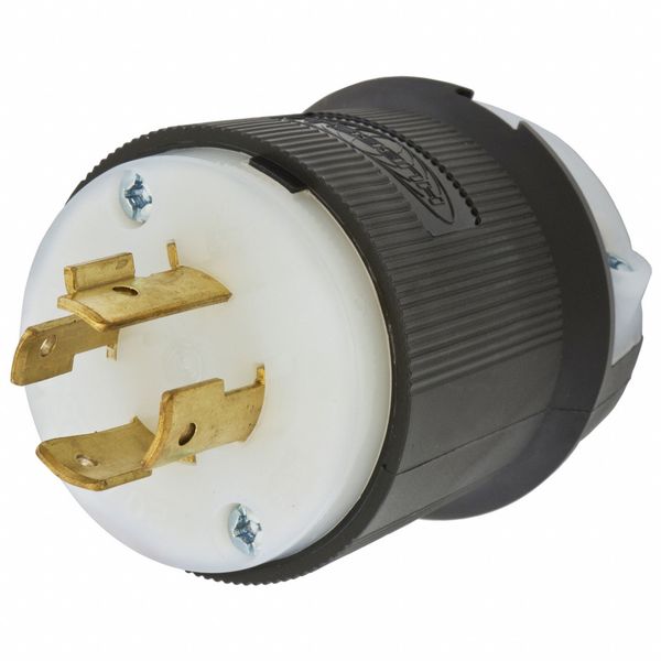 HBL2421ST - Twist-Lock® EdgeConnect⢠Plug with Spring Termination, 20A, 3P 250V, L15-20P, Black and White Nylon