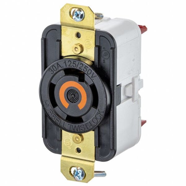 HBL2710ST - Twist-Lock® EdgeConnect⢠Receptacle with Spring Termination, 30A, 125/250V, L14-30R, Black