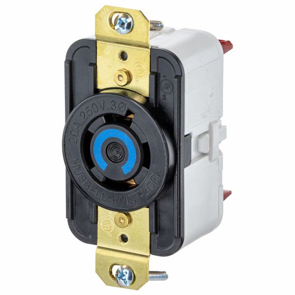 HBL2420ST - Twist-Lock® EdgeConnect⢠Receptacle with Spring Termination, 20A, 3P 250V, L15-20R, Black