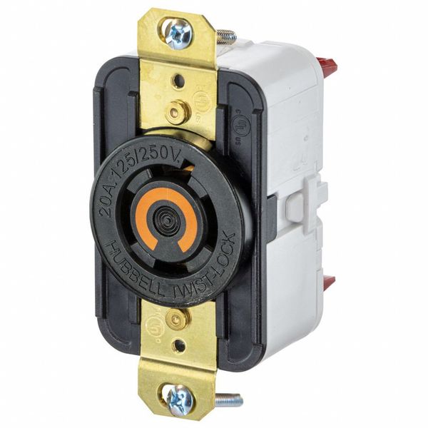 HBL2410ST - Twist-Lock® EdgeConnect⢠Receptacle with Spring Termination, 20A, 125/250V, L14-20R, Black