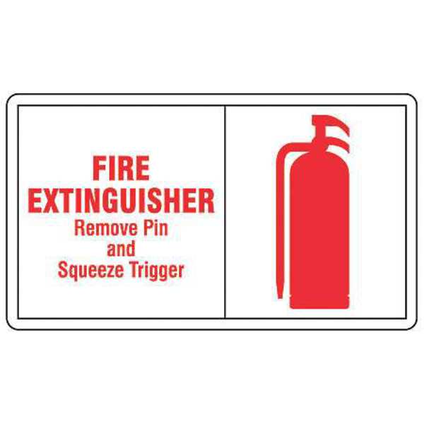 Safety Label, 3 1/2 in Height, 5 in Width, Vinyl, Horizontal Rectangle, English