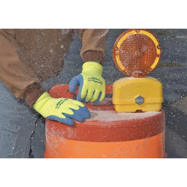 Hi-Vis Cut Resistant Coated Gloves, A3 Cut Level, Natural Rubber Latex, L, 1 PR