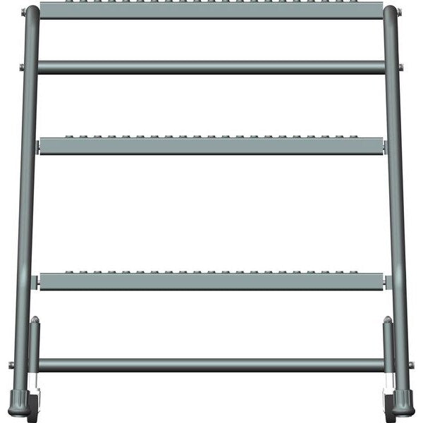 28 1/2 in H Steel Rolling Ladder, 3 Steps