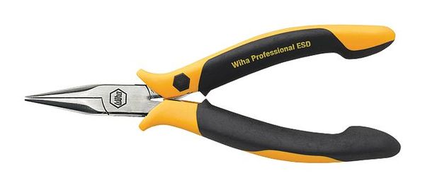 4 3/4 in Needle Nose Plier Two Component Non-Slip Soft Grip Handle Handle