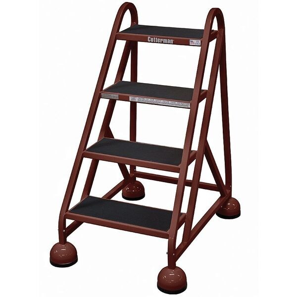 40 in H Steel Rolling Ladder, 4 Steps