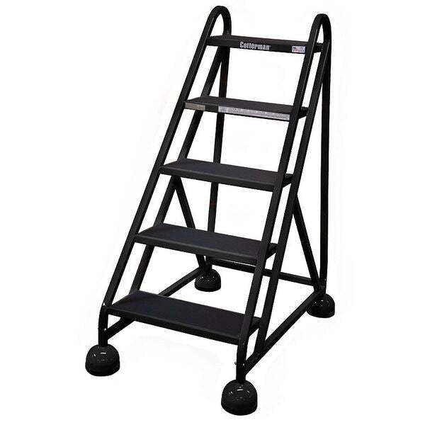 49 in H Steel Rolling Ladder, 5 Steps