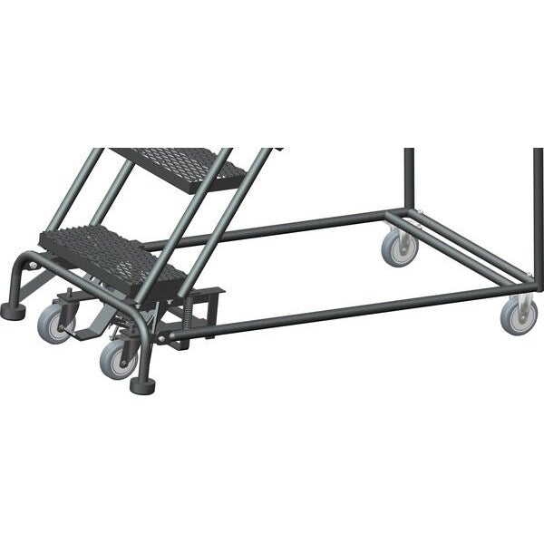 93 in H Steel Lockstep Rolling Ladder, 6 Steps, 450 lb Load Capacity