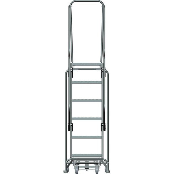 93 in H Steel Lockstep Rolling Ladder, 6 Steps, 450 lb Load Capacity