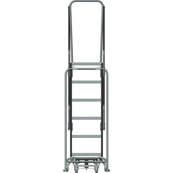 93 in H Steel Lockstep Rolling Ladder, 6 Steps, 450 lb Load Capacity