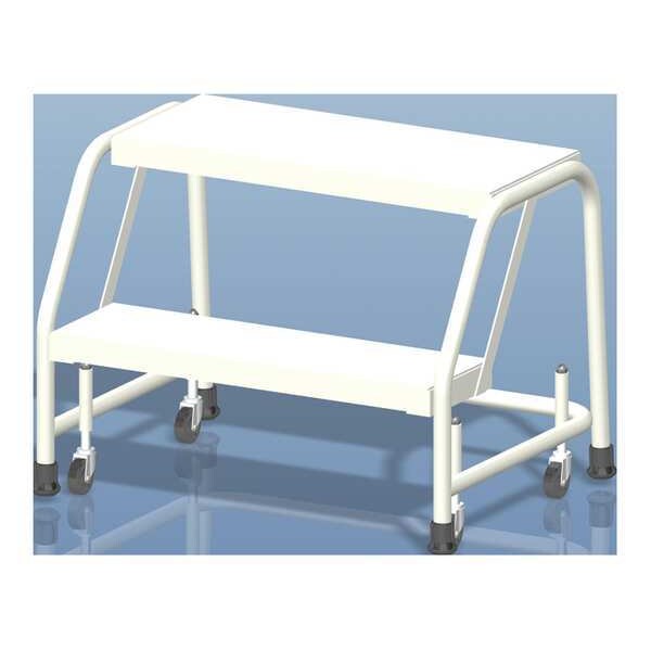 19 in H Aluminum Rolling Ladder, 2 Steps