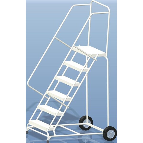 93 in H Aluminum Wheelbarrow Ladder, 6 Steps