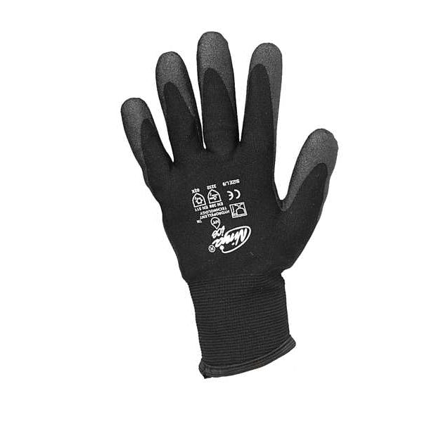 Ninja Ice Insulated Work Gloves, 15-Gauge, Coated Palm and Fingertips, Black, Large, 1 Pair