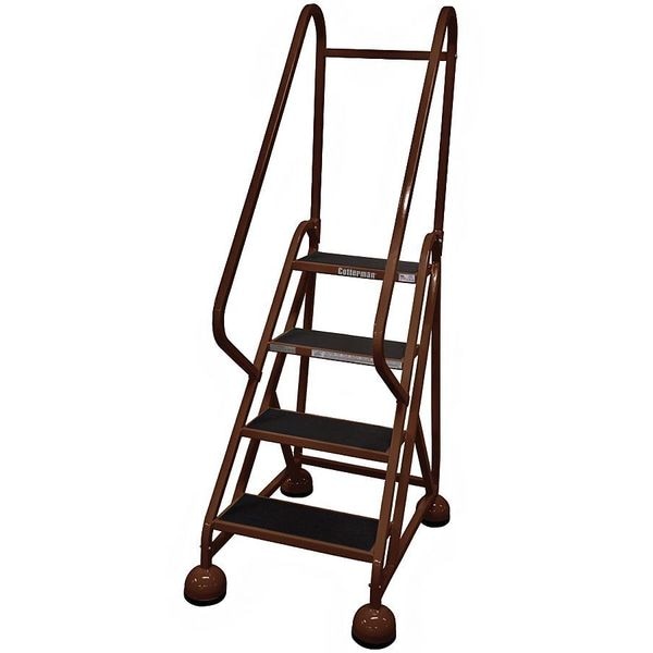 66 in H Steel Rolling Ladder, 4 Steps