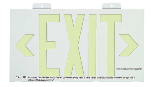 Exit Sign, 8 3/4 in x 15 3/8 in, Plastic