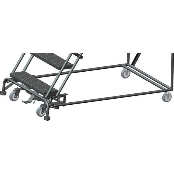 113 in H Steel Rolling Ladder, 8 Steps
