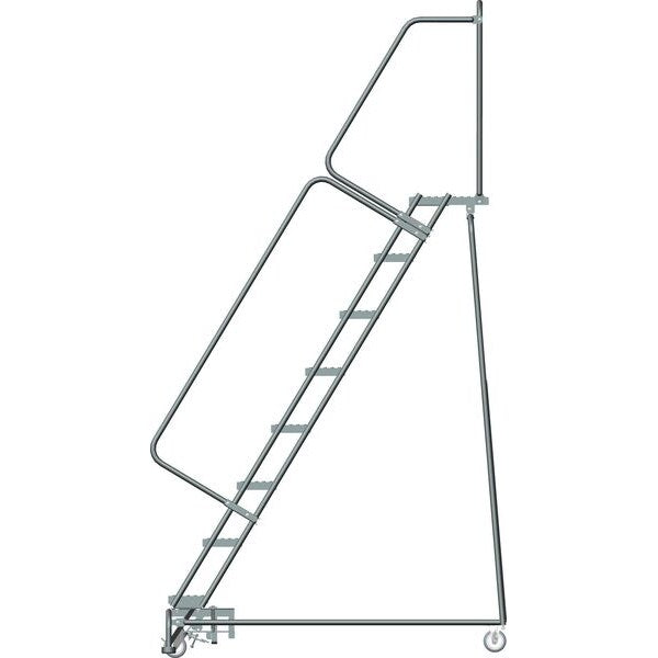 113 in H Steel Rolling Ladder, 8 Steps