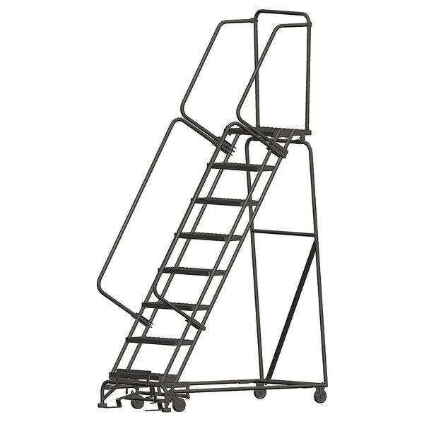 113 in H Steel Rolling Ladder, 8 Steps