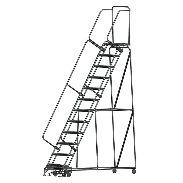 153 in H Steel Rolling Ladder, 12 Steps