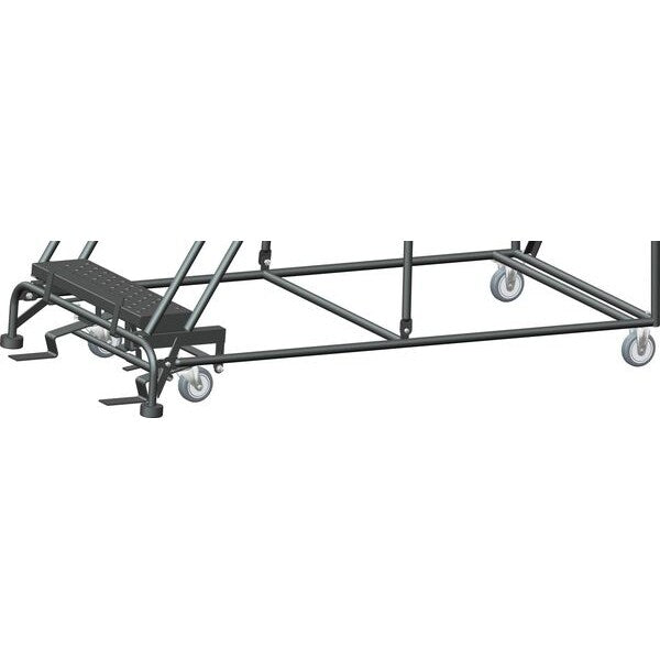 123 in H Steel Rolling Ladder, 9 Steps