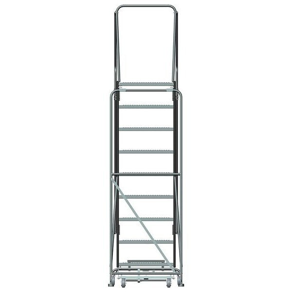 123 in H Steel Rolling Ladder, 9 Steps