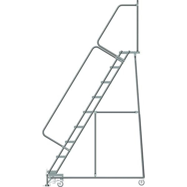 123 in H Steel Rolling Ladder, 9 Steps