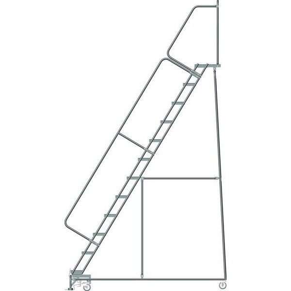 153 in H Steel Rolling Ladder, 12 Steps