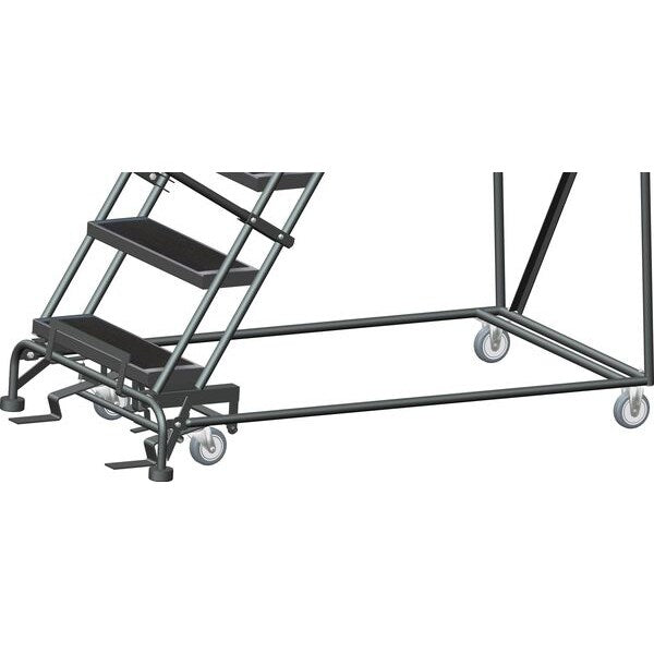 113 in H Steel Rolling Ladder, 8 Steps