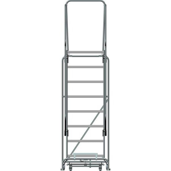 113 in H Steel Rolling Ladder, 8 Steps