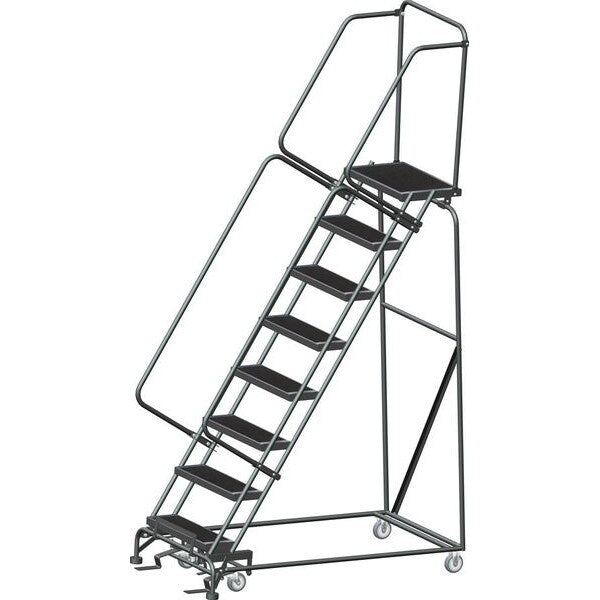 113 in H Steel Rolling Ladder, 8 Steps
