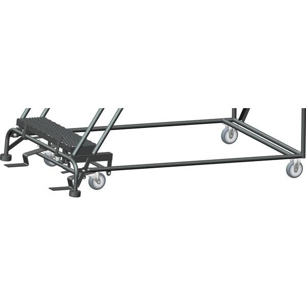 113 in H Steel Rolling Ladder, 8 Steps