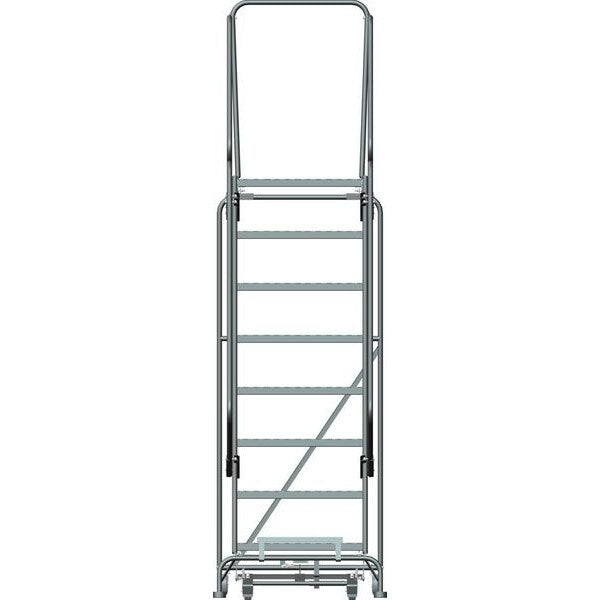 113 in H Steel Rolling Ladder, 8 Steps