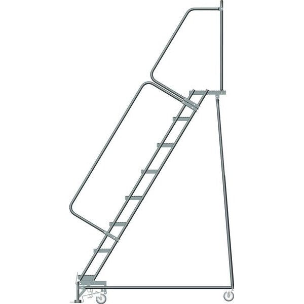 113 in H Steel Rolling Ladder, 8 Steps