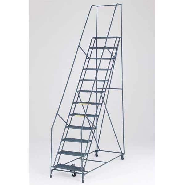 153 in H Steel Rolling Ladder, 12 Steps