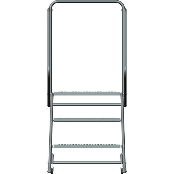 58 1/2 in H Steel Rolling Ladder, 3 Steps