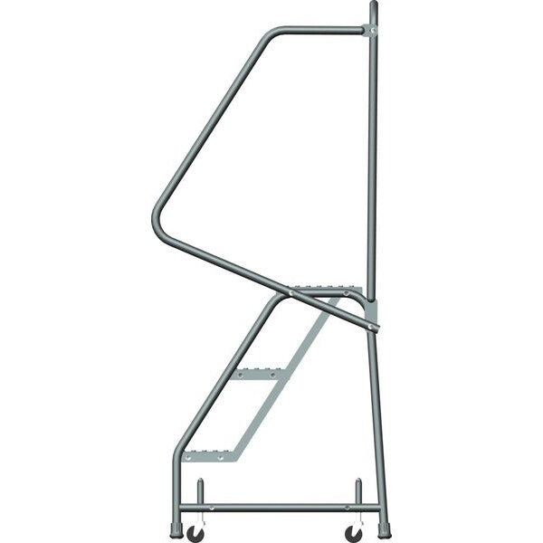 58 1/2 in H Steel Rolling Ladder, 3 Steps