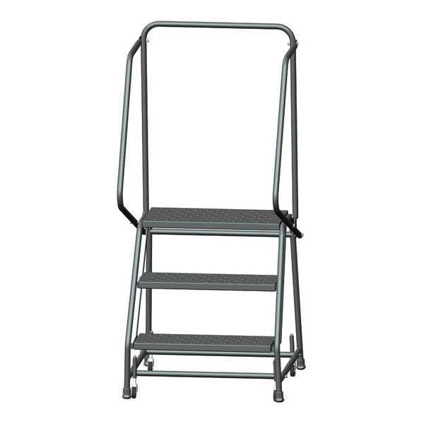 58 1/2 in H Steel Rolling Ladder, 3 Steps
