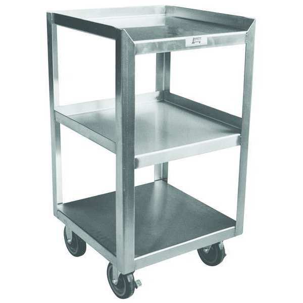 Stainless Steel Utility Cart, No Handle, 3 Shelves, 1,200 lb