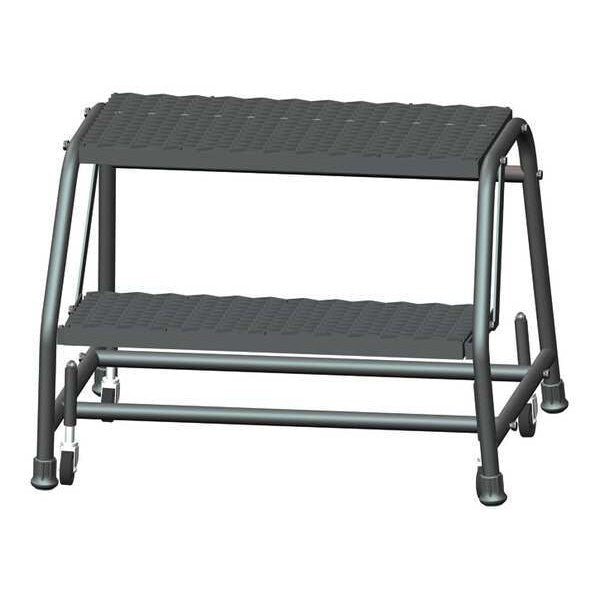 19 in H Steel Rolling Ladder, 2 Steps