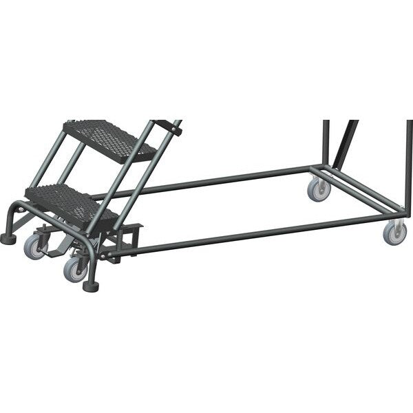 113 in H Steel Rolling Ladder, 8 Steps