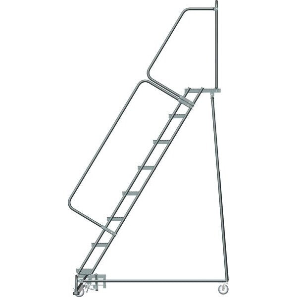 113 in H Steel Rolling Ladder, 8 Steps