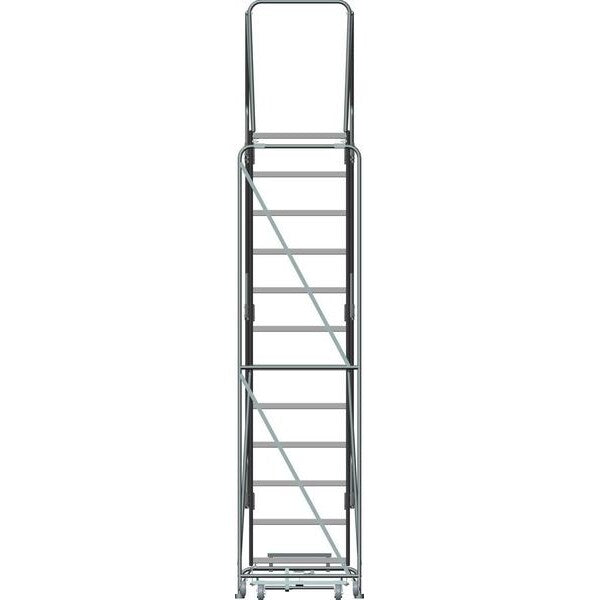153 in H Steel Stock Picking Rolling Ladder, 12 Steps