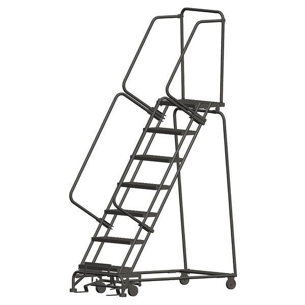 103 in H Steel Rolling Ladder, 7 Steps