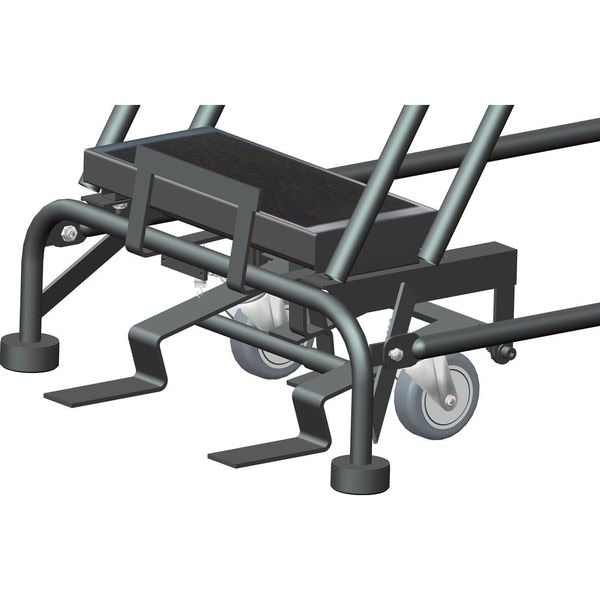 113 in H Steel Rolling Ladder, 8 Steps