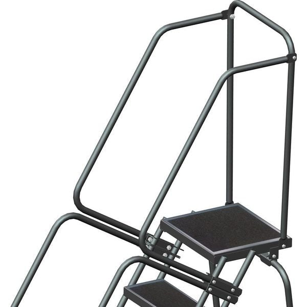 113 in H Steel Rolling Ladder, 8 Steps