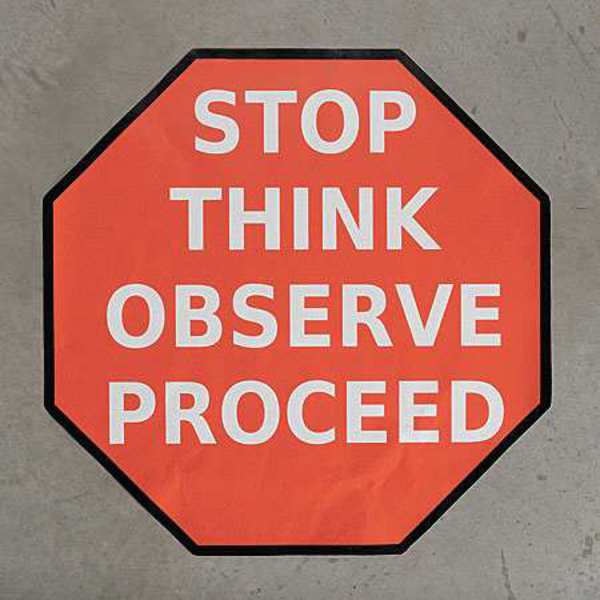 Floor Message Stop Sign, 48 in H, 48 in W, Heavy Duty Industrial Grade Composite, Octagon, STP48WMSG
