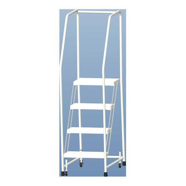68 in H Aluminum Rolling Ladder, 4 Steps